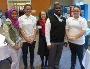 4-H club members Aziza Hasen, Areli Ibarra, and Rebecca Nance joined 4-H volunteer Maria Jechoutek (center) and Alexandria 4-H agent Reggie Morris to represent local 4-H programs.