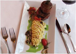Entree served at the Mimslyn Inn, Luray, VA